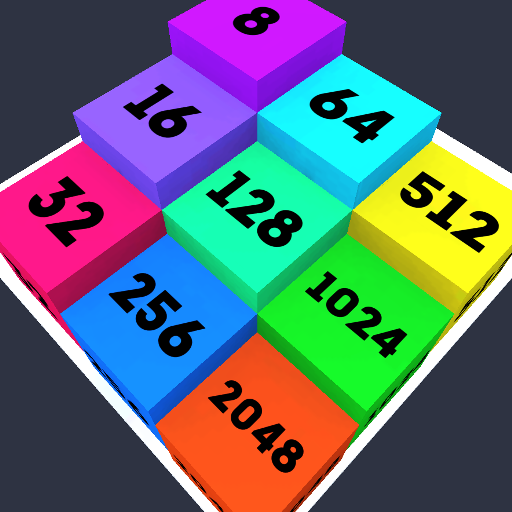 ikon 2048 3D Chain Cube Merge Game : 2048 Puzzle Game