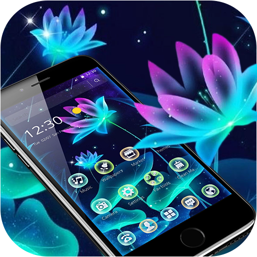 Fluorescent Neon Lotus Magic Theme icon