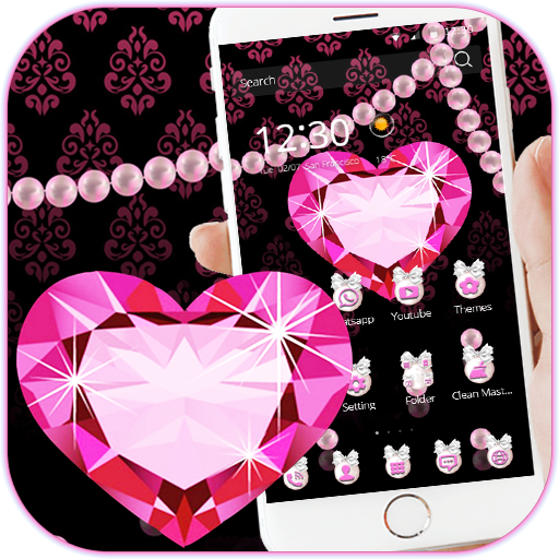 Pink Love Glitter Diamond Theme icon
