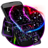 ikon Colorful Neon Black Keyboard
