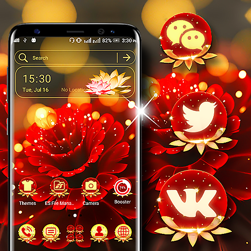 Rose Flower Glare Launcher Theme أيقونة