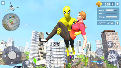 Flying Spider Rope Hero - Gangster Crime City screenshot 2