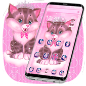 Pink Sweet Lovely Cat Theme icon
