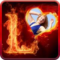 HD Fire Text Photo Frame on 9Apps