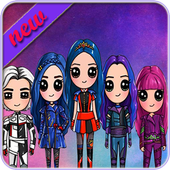 كيفية رسم أحفاد ديزني لطيف أيقونة