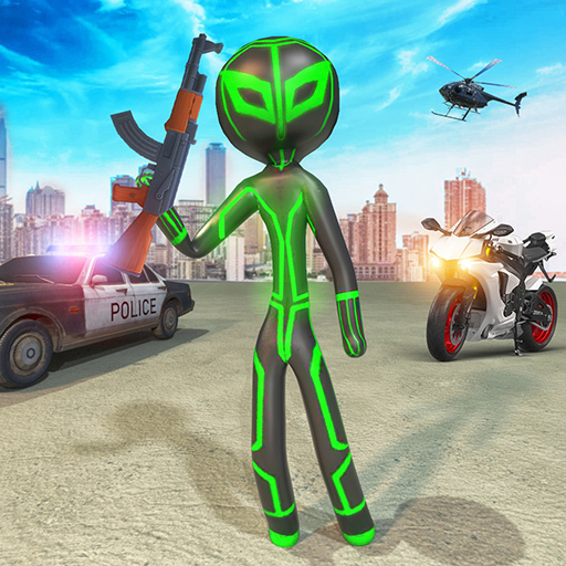 Stickman Real Crime Simulator: Miami Rope Hero 3D icon