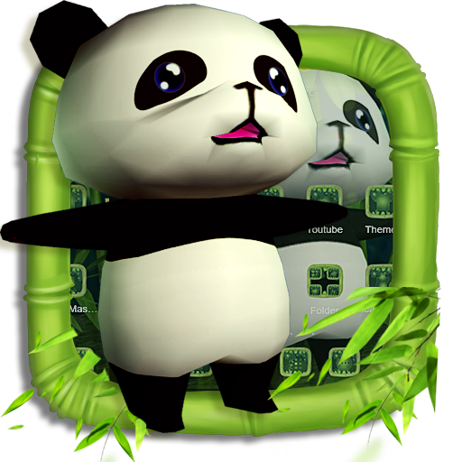 3D Panda Theme With Natural Bamboo Wallpaper icon