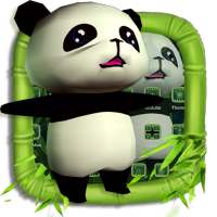 3D Panda Theme With Natural Bamboo Wallpaper