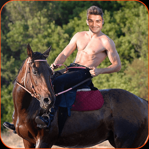 Man On Horse Photo Suit icon