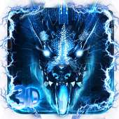 3D blue fire ice dragon Thunder theme