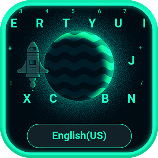 Animation Rocket Planet Keyboard أيقونة