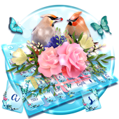 Tema De Teclado Bonito Dos Pássaros Do Amor icon
