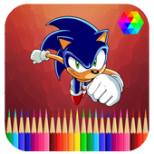 Coloring book for Sonic icon