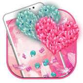 Cuore di piume di rosa Tema icon