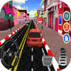 Driving car in city icon