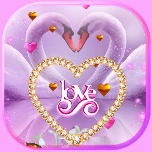 Swans Love Pink Live Wallpaper icon