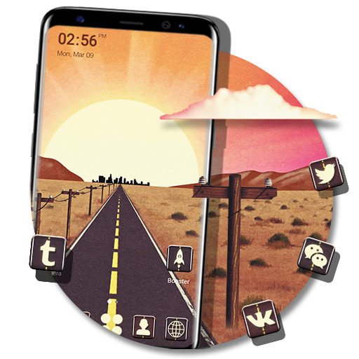 Desert Sunrise Road Launcher Theme icon
