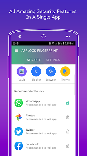 App Locker - Finger Print - Vault - Call Blocker screenshot 2