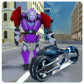 Super Flying Robot Bike Steel Robot War icon