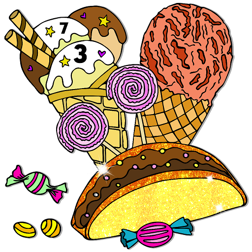 Ice Cream Paint by Numbers - Food Coloring Pages icon