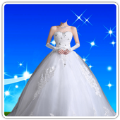 Women Wedding Dress Photo Suit icon
