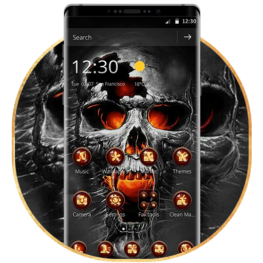 Horrific Flaming Skull Theme Icon Packs icon