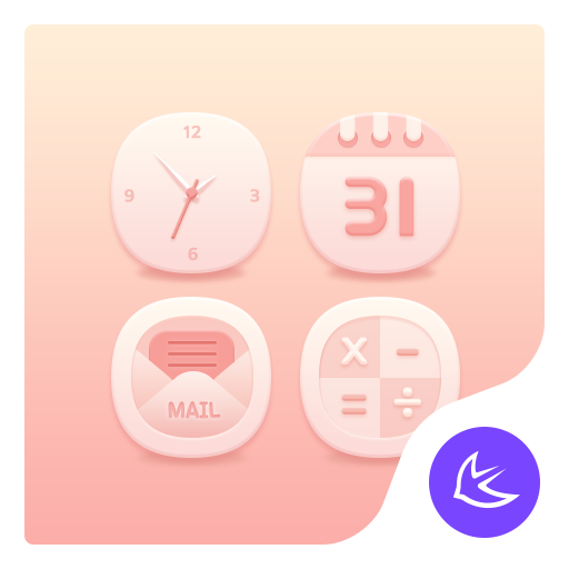 Simple Apricot Pink APUS Launcher theme icon