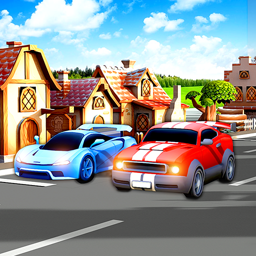 Car Drive and Park on Highway icon