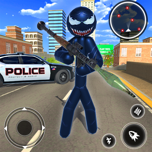 Spider Stickman Rope Hero - Black Hero Vice Town icon