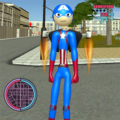 Grand Stickman Captain us Rope hero Gangaster icon