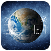 Earth weather widget/clock أيقونة
