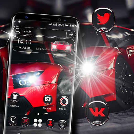 ikon Red Car Launcher Theme