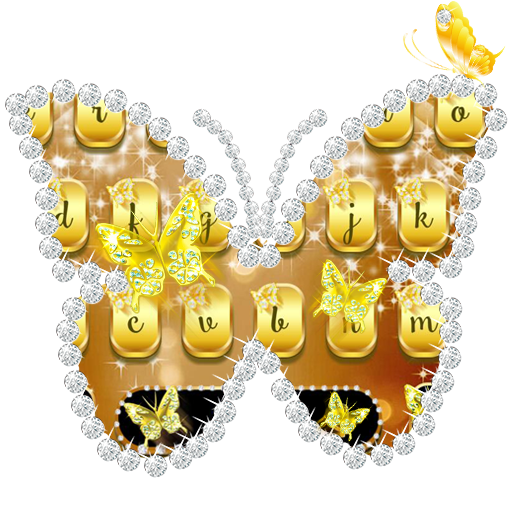 Gold Diamond Butterfly Keyboard Theme icon