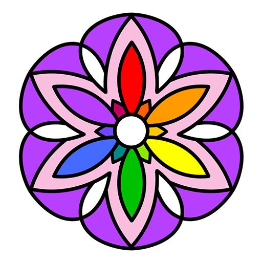 Cross Stitch Coloring Mandala icon
