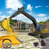 Crane Excavator Building Road Sim- Heavy Excavator icon