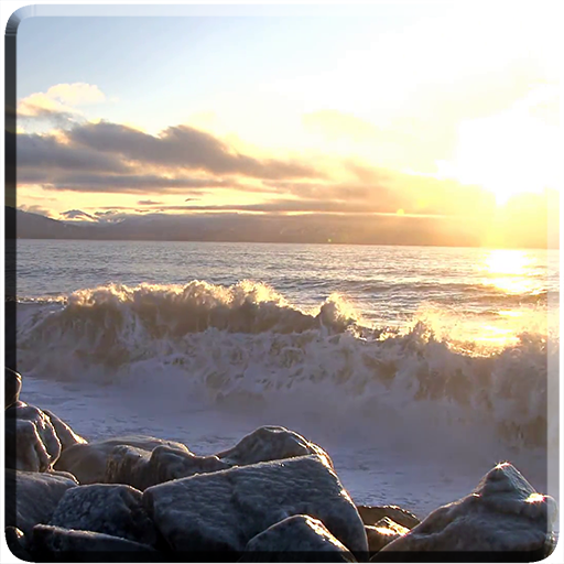 Waves on Rocks Video Wallpaper icon