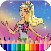 Coloring barbie light star   new icon