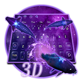 Neon koi fish 3d keyboard icon