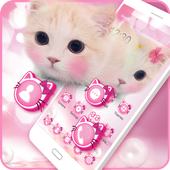 Cute Pink Bow Kitty Launcher icon