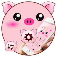 Pink Cartoon Piggy Kawaii Theme on 9Apps