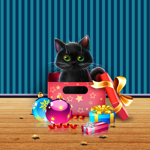 Kitten on Christmas Wallpaper icon