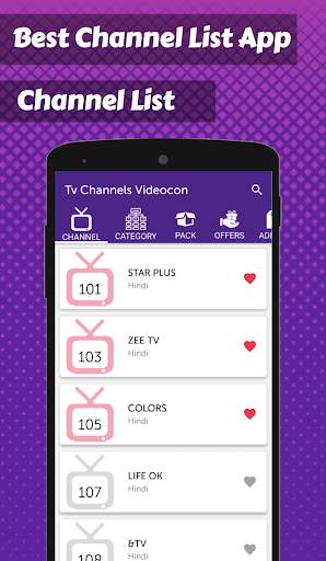 App for Videocon d2h TV Channels List- TV Guide screenshot 3