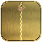 Gold Heart Zipper Screen Lock icon