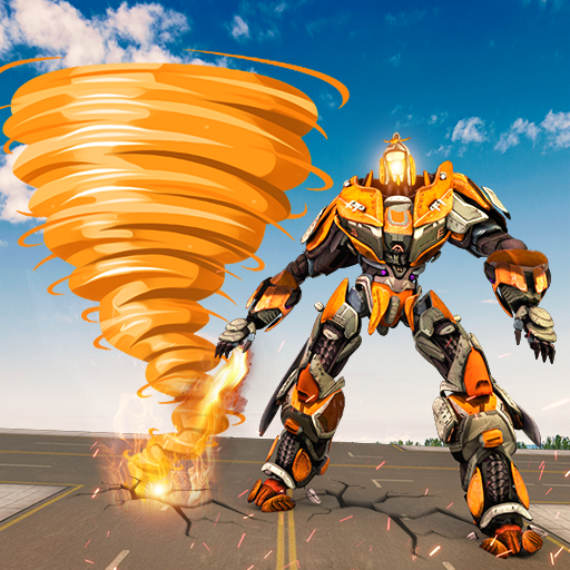 Fire Tornado Robot Transforming Game icon