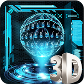 3D hologram tech keyboard theme icon