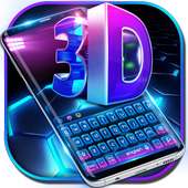 3D blue tech dimensional Keyboard on 9Apps