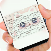 Cute white cat Keyboard icon