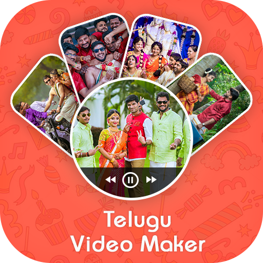 Telugu video maker &amp; Telugu video status icon