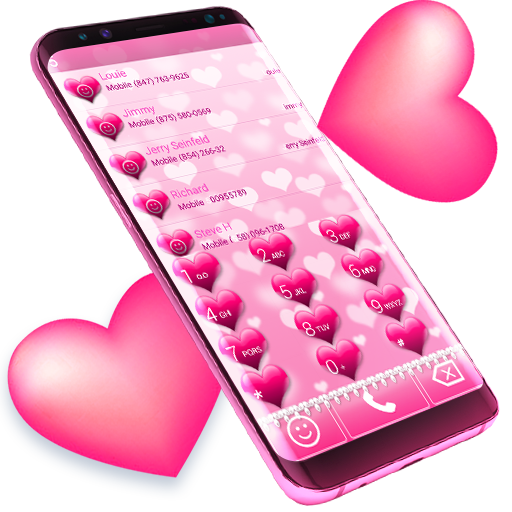 Pink Hearts Dialer Theme icon