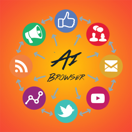 Ai Browser social media, social network &amp; shopping icon